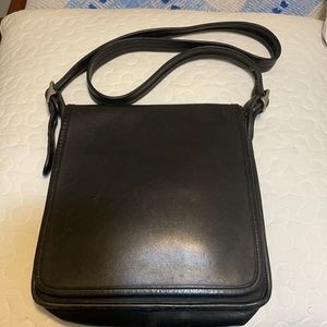 Vintage black leather coach purse